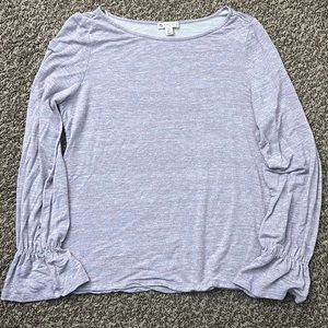 Elaine Rose Heathered Ruffle Bell Sleeve Top Size L